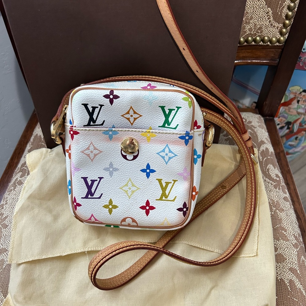 Louis Vuitton Rift Multicolore Takashi Murakami Limited Edition White Crossbody